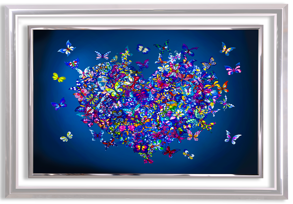 My Heart Is All a Flutter on Blue Back